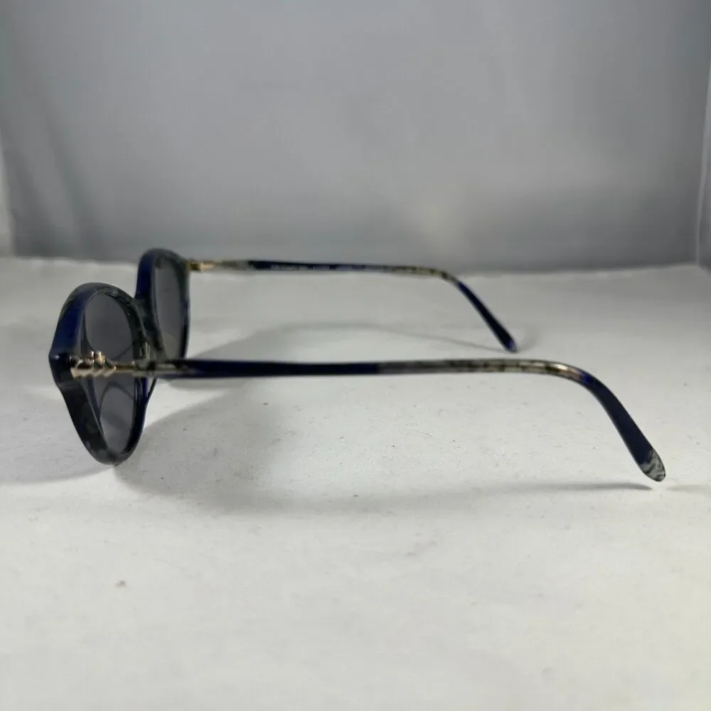 Lolita Lempicka Paris LL3754 Oval Sunglasses Tortoiseshell Blue Frame Dark Lense